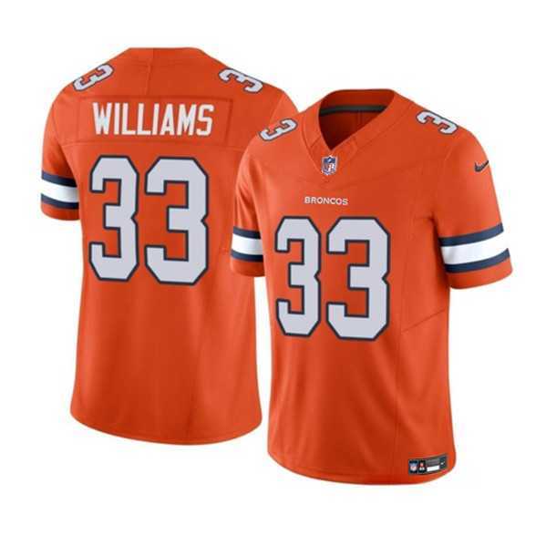 Men & Women & Youth Denver Broncos #33 Javonte Williams Orange 2023 F.U.S.E. Vapor Untouchable Football Stitched Jersey->denver broncos->NFL Jersey